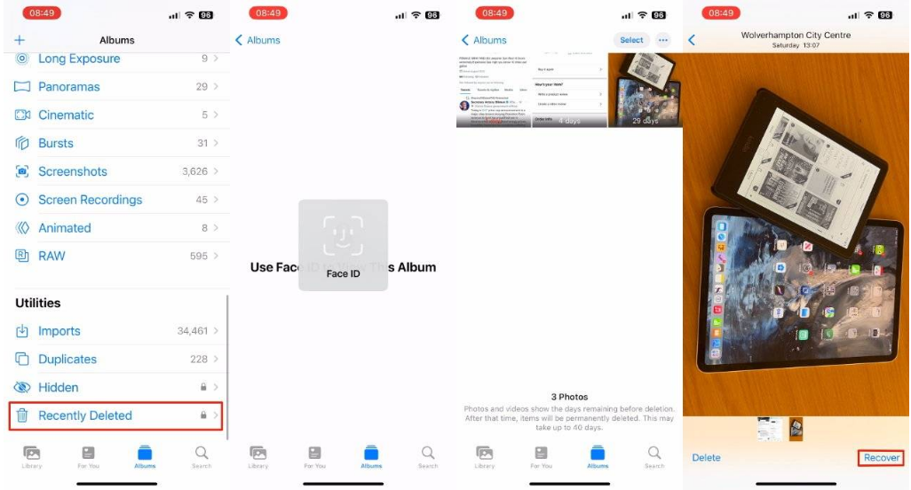 襄城苹果14维修分享 iPhone14 上恢复已删除的照片 