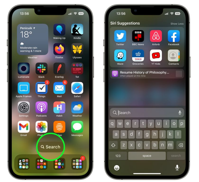 襄城苹果手机维修分享升级到 iOS 16 后，如何删除主屏幕上的搜索按钮 